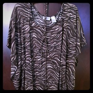 Blouse with flutter sleeves